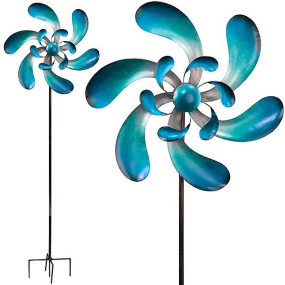 6.5 Ft Metal Blue Kinetic Stake 3 Dimensional NEW - Picture 1 of 2